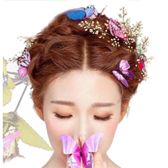 Accessories Nwot 4 Pretty Boho Rainbow Butterfly Hair Clips Poshmark